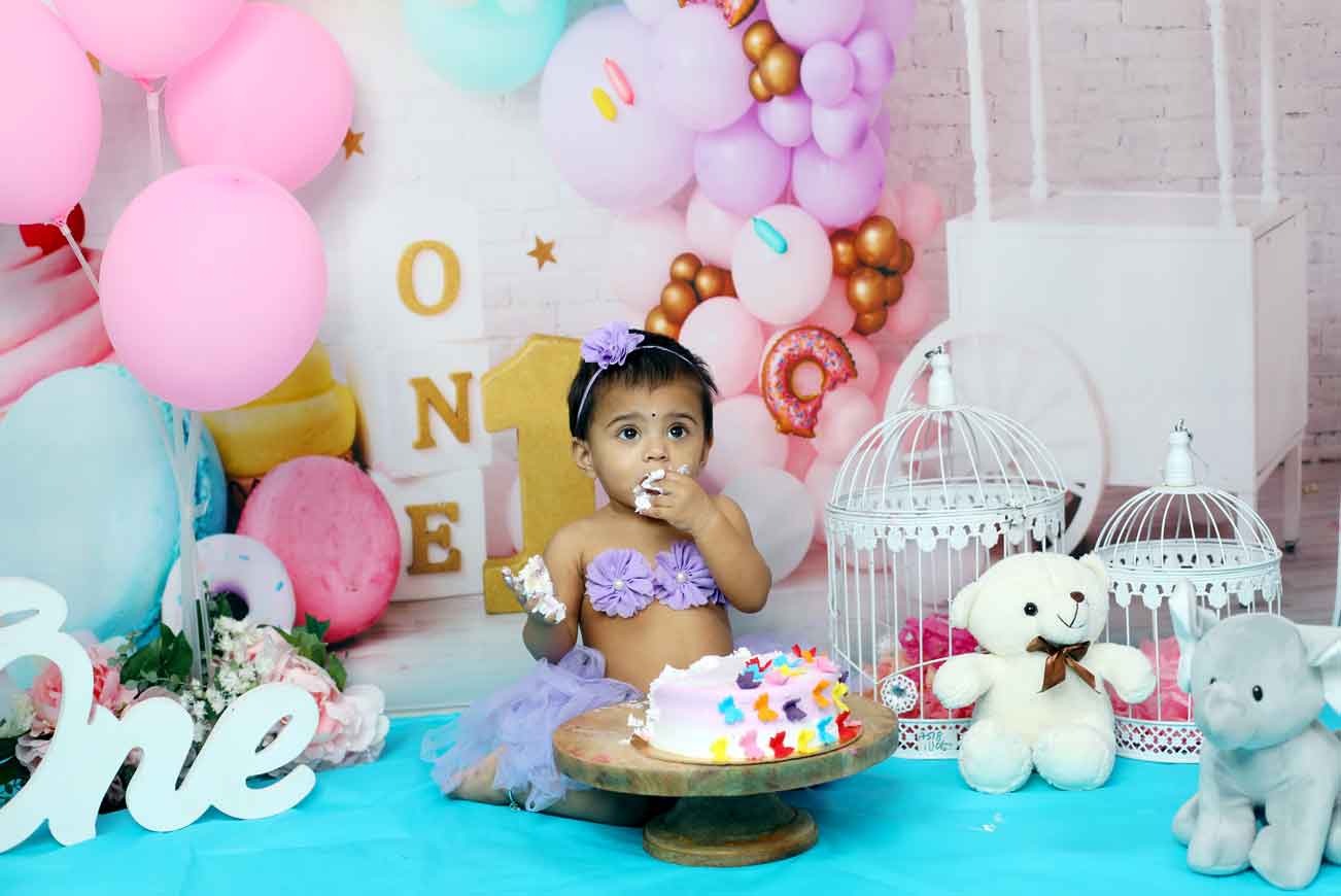 Kid Album - 1 Year Old Baby Girl Kid Pre Birthday Cake Smash Valentine  Theme by Meghna Rathore Gurgaon - Meghna Rathore Photography